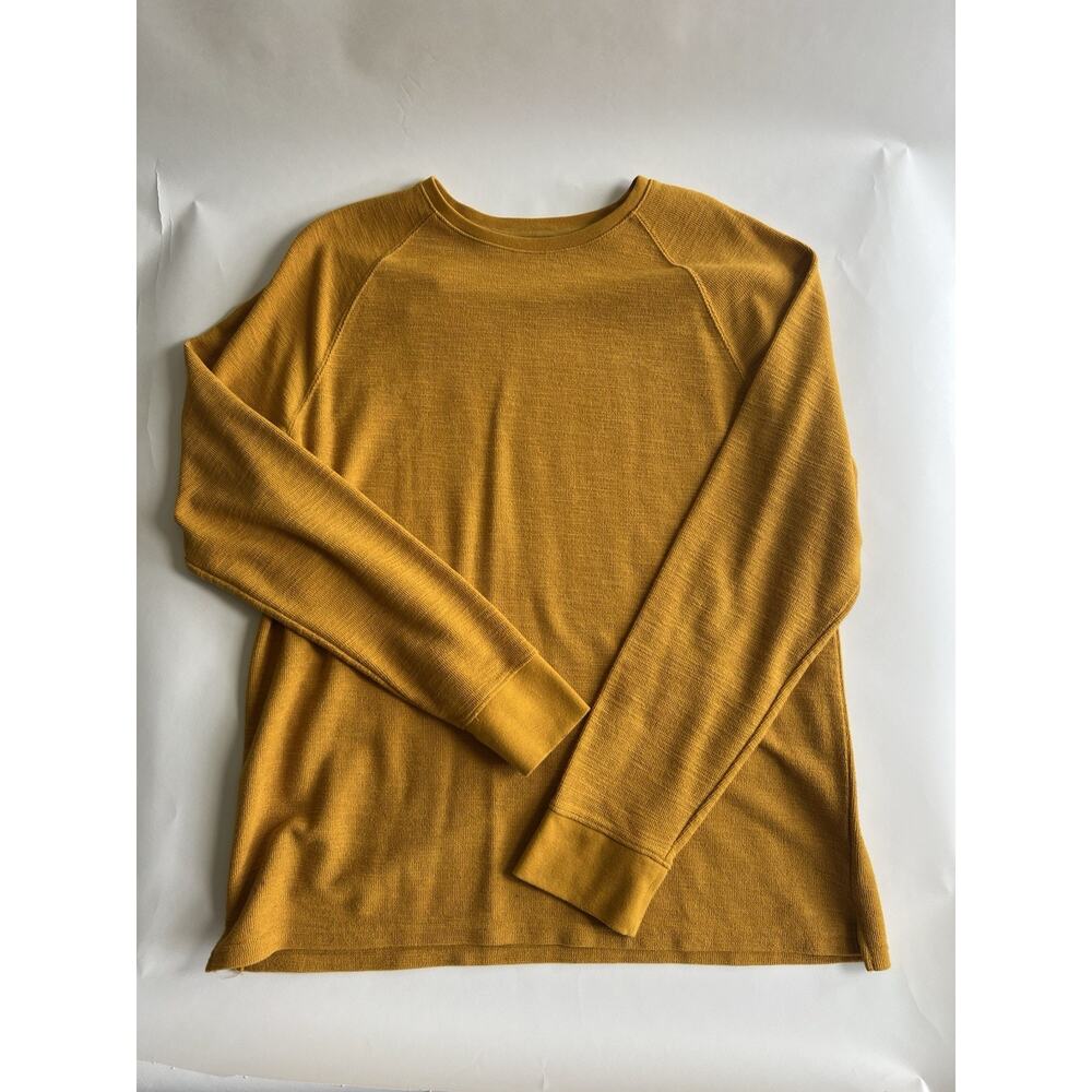 Goodfellow & Co Men's XL Yellow Solid Crew Neck Knit Pullover Sweater